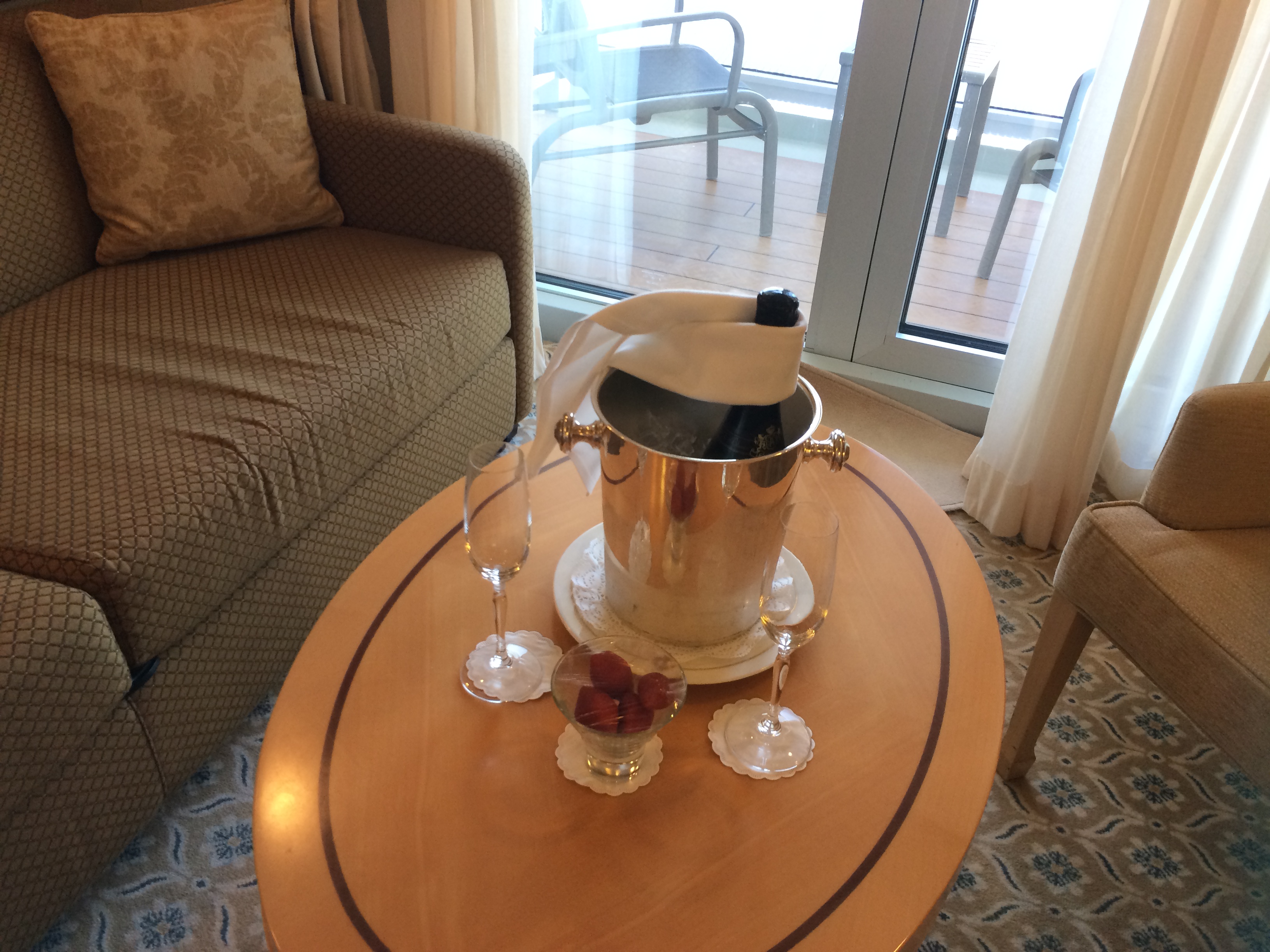Cunard's Queen Victoria Stateroom Champagne
